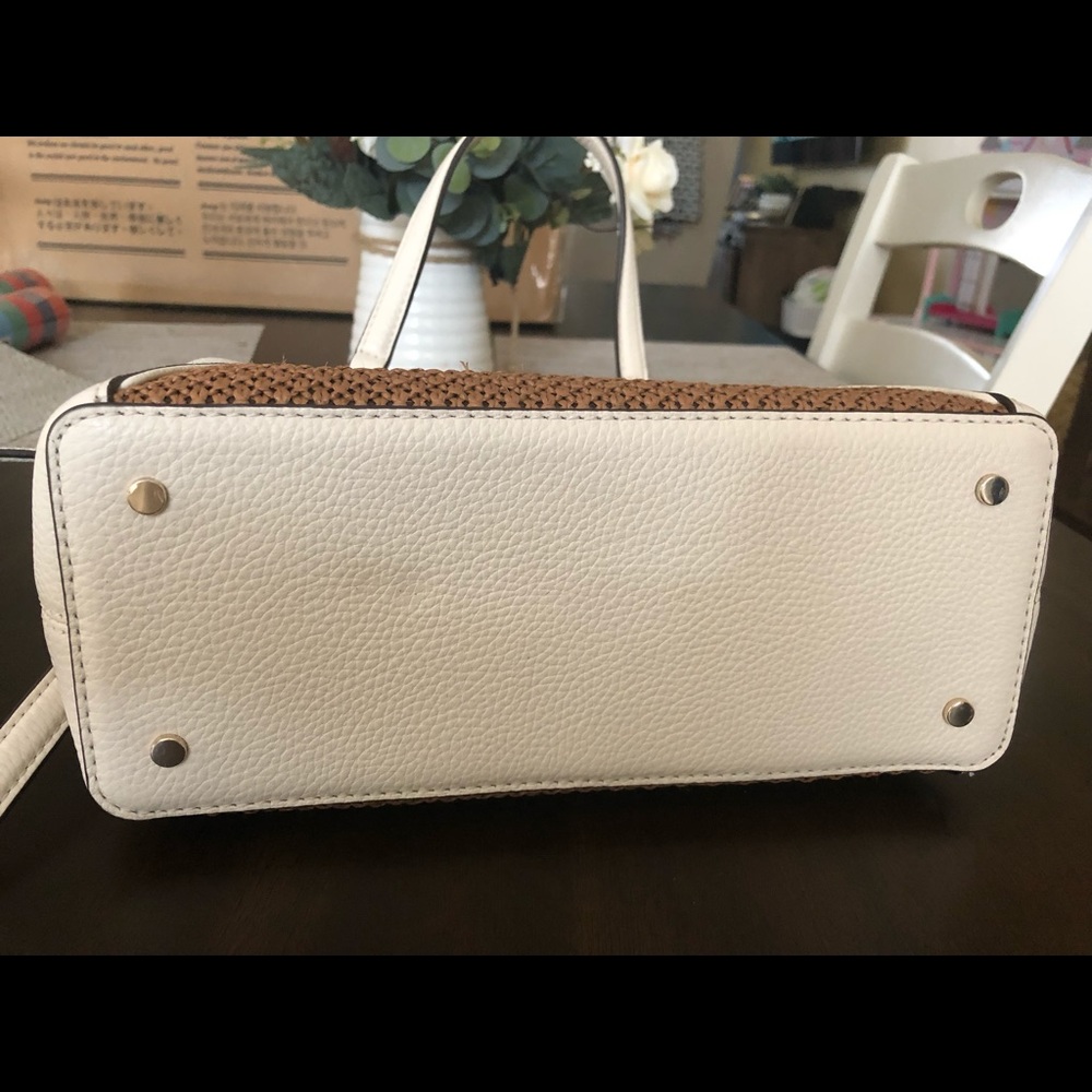 kate spade White and Tan Woven Straw Satchel - Picture 4 of 5